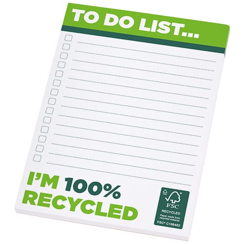 Promotional Desk-Mate® A6 recycled notepad