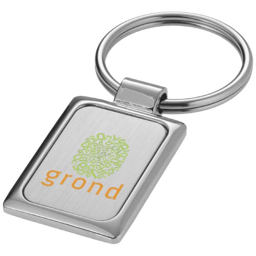 Promotional Sergio rectangular metal keychain
