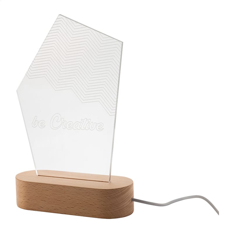 Branded LED light trophy, pentagon