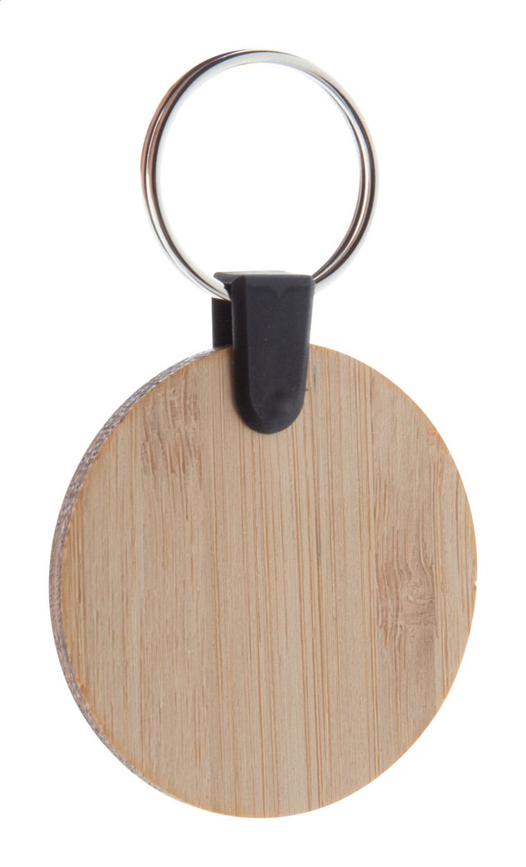 Promotional Bamboo keyring, round