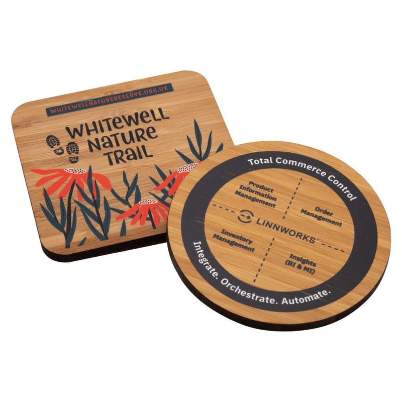 Custom Printed Bamboo Coaster (UK Made)