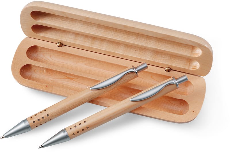 Promotional Pen Gift Set In Wooden Box