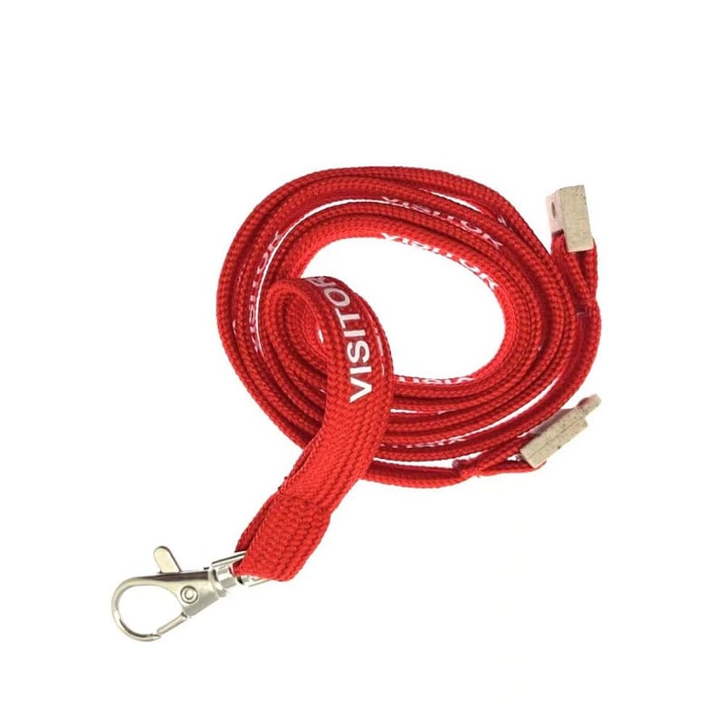 Custom Branded 10mm Tubular Lanyard Pre-Printed: VISITOR (UK Stock)