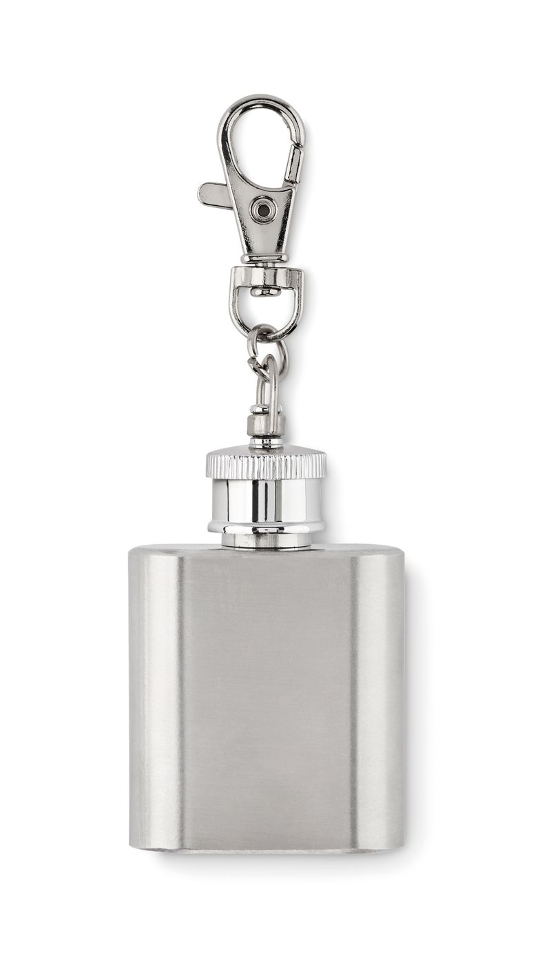 Custom Printed Stainless Steel Hipflask Key Ring