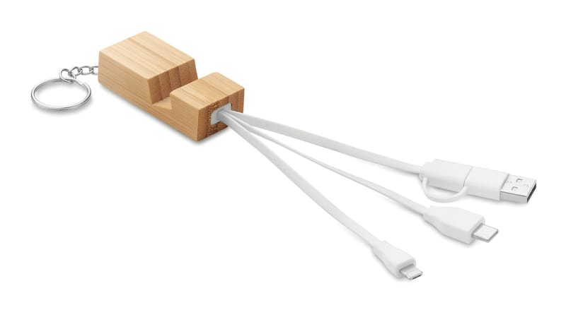 Promotional Bamboo Key Ring And Stand