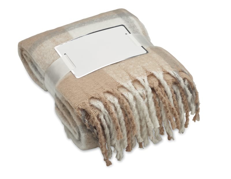 Promotional RPET Chequered Mohair Blanket