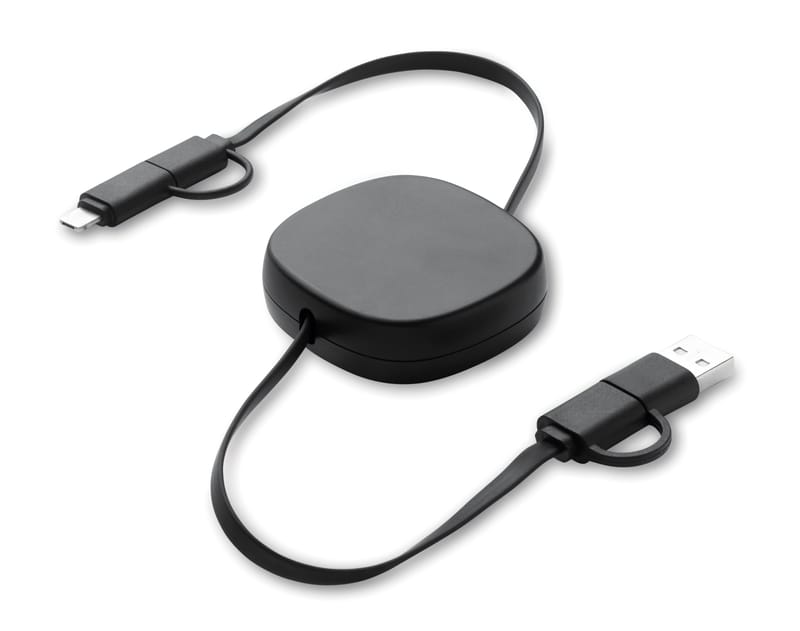 Branded Recycled 60w Retractable Charging Cable