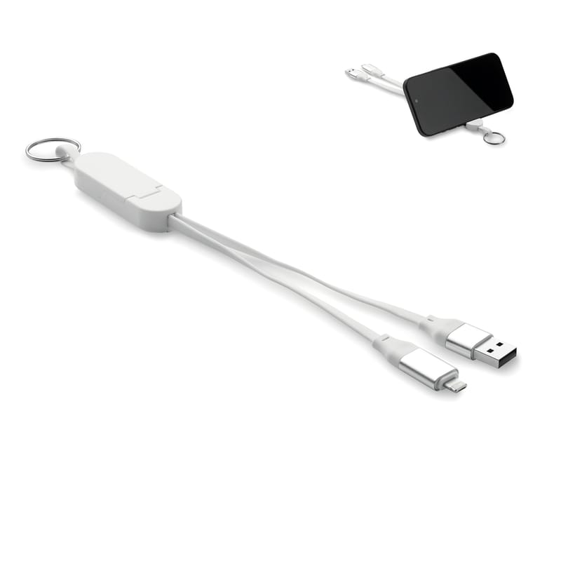 Branded 60w Cable Keyring Recycled Abs