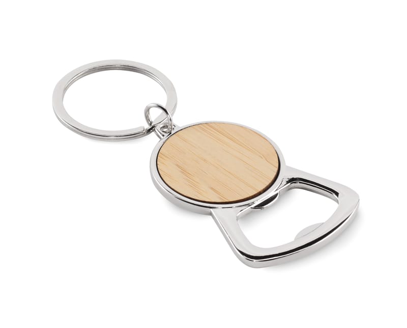 Branded Bamboo Recycled Aluminium Key Ring