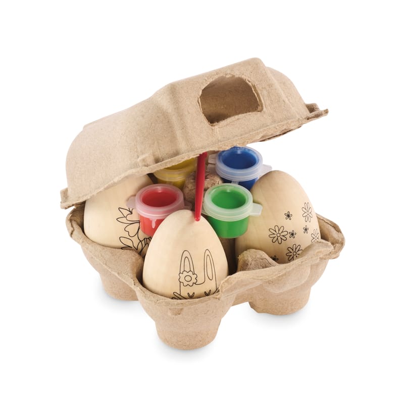 Promotional Wooden Eggs Painting Set