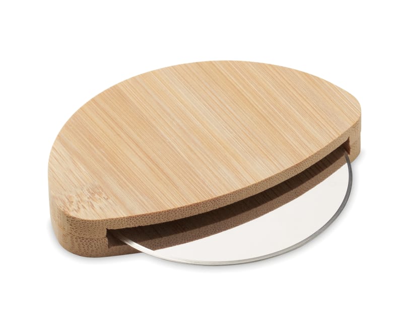 Promotional Round Bamboo Pizza Cutter