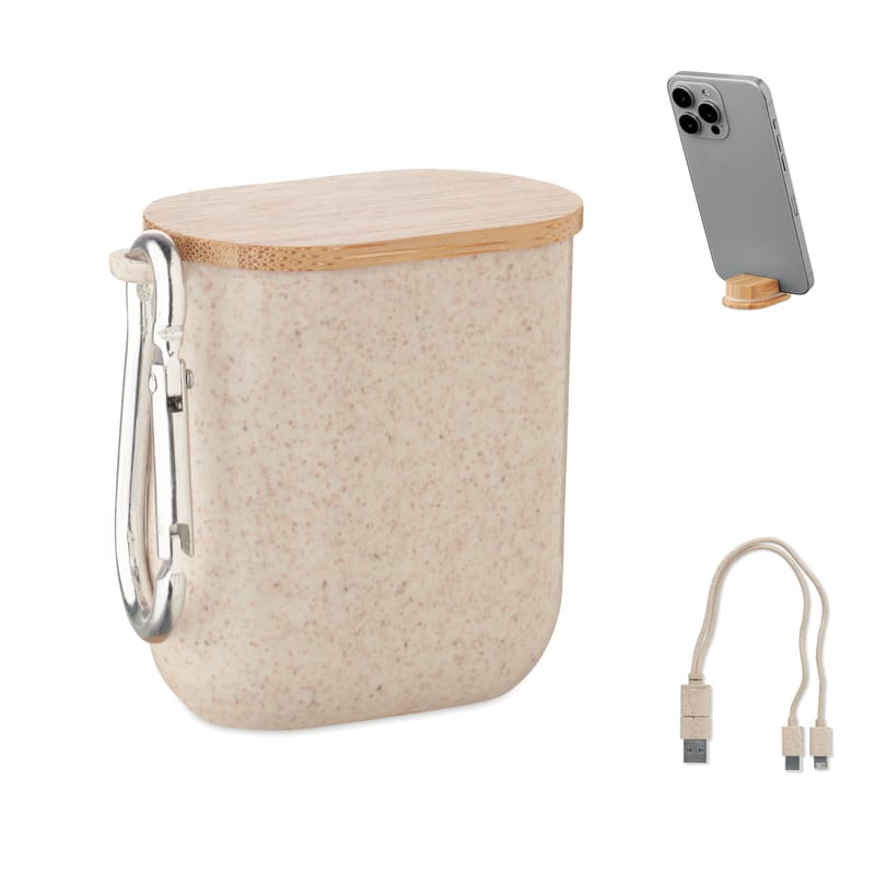 Branded Bamboo Cable Set In Case