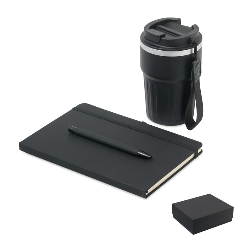 Branded Recycled Stainless Steel Aluminium 3 Piece Gift Set In Box
