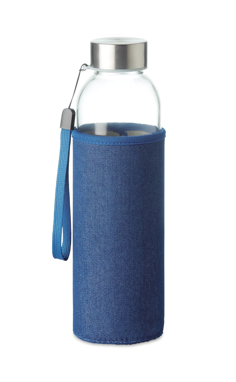 Custom Branded Glass Water Bottle In Pouch 500 Ml