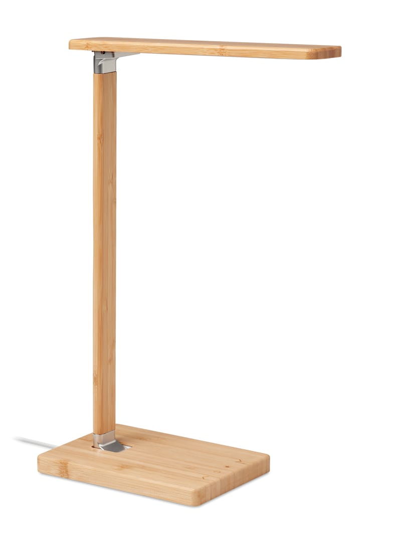 Branded Bamboo Desktop Light And Charger 15w