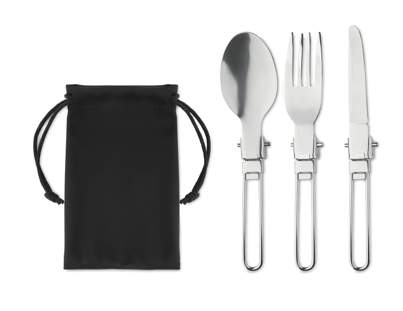 Promotional RPET 3-piece Camping Cutlery Set