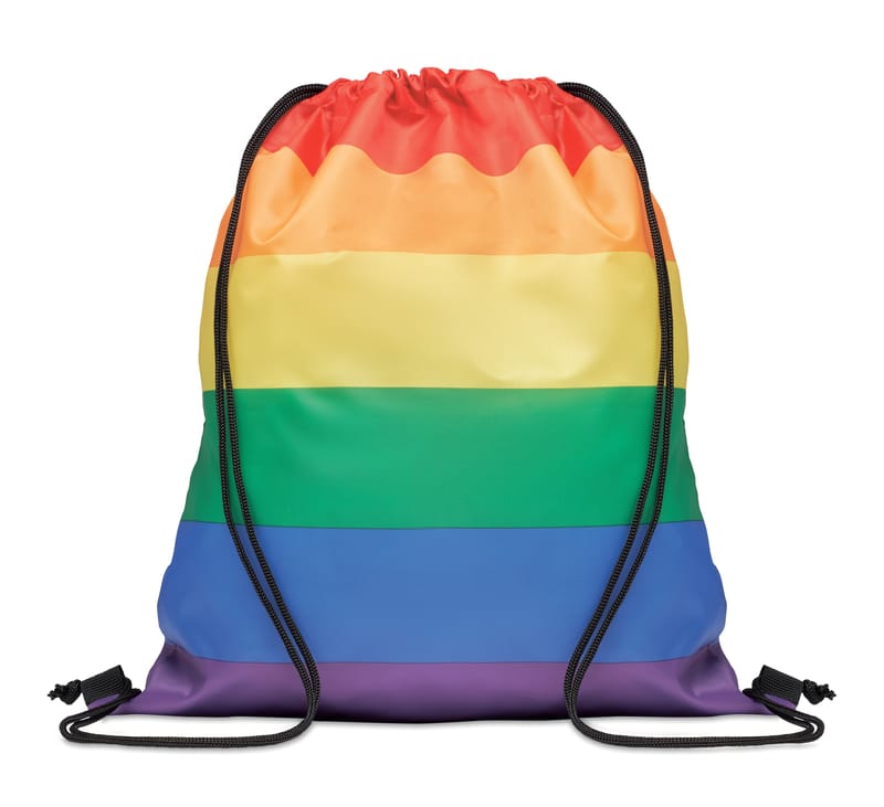 Custom Branded Rainbow Rpet Drawstring Bag