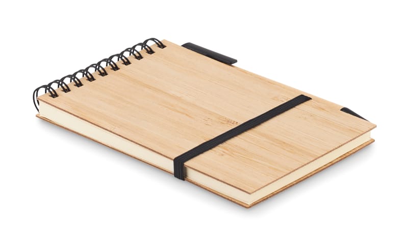 Promotional Recycled A6 Bamboo Notepad With Pen