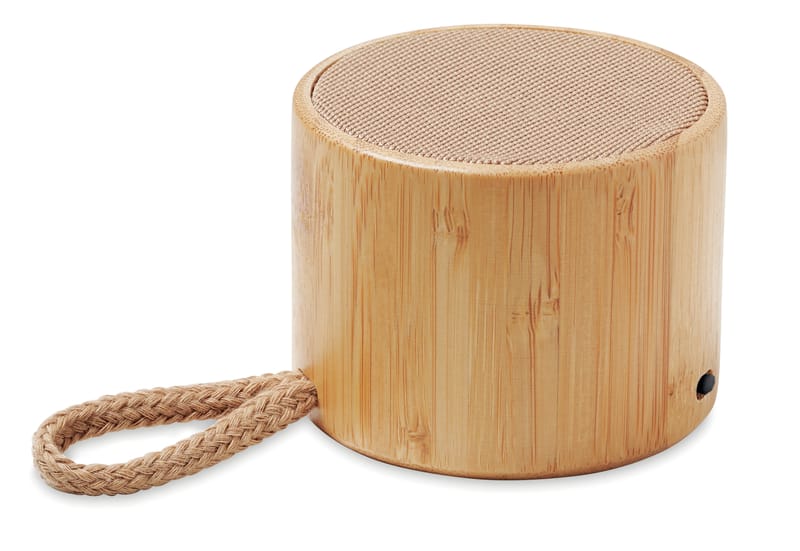 Branded Round Bamboo Wireless Speaker
