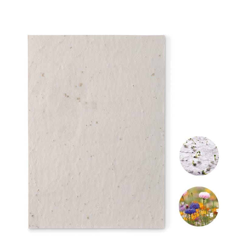 Branded Recycled A5 Wildflower Seed Paper Sheet