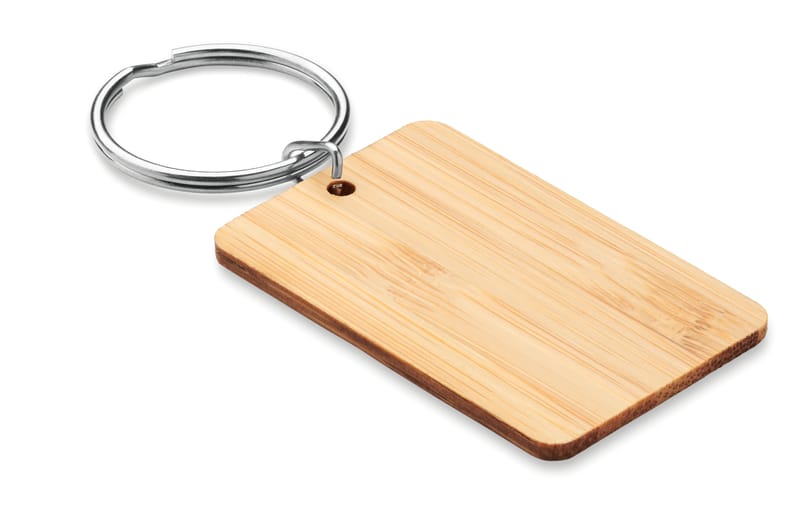 Promotional Rectangular Bamboo Key Ring