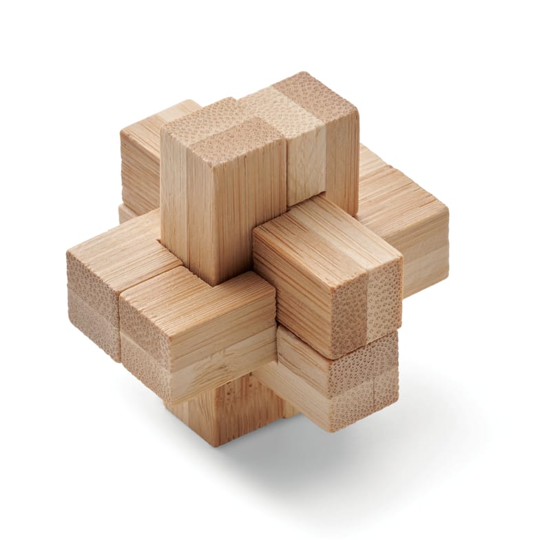 Branded Recycled Bamboo Brain Teaser Puzzle