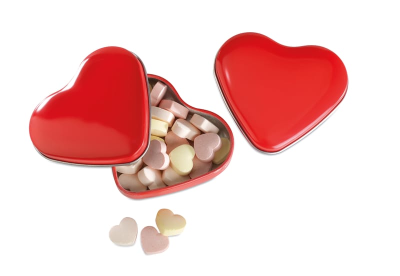 Promotional Heart Tin Box With Candies