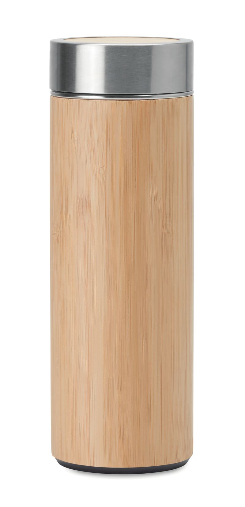 Custom Printed Stainless Steel Double Wall Bamboo Flask 400ml