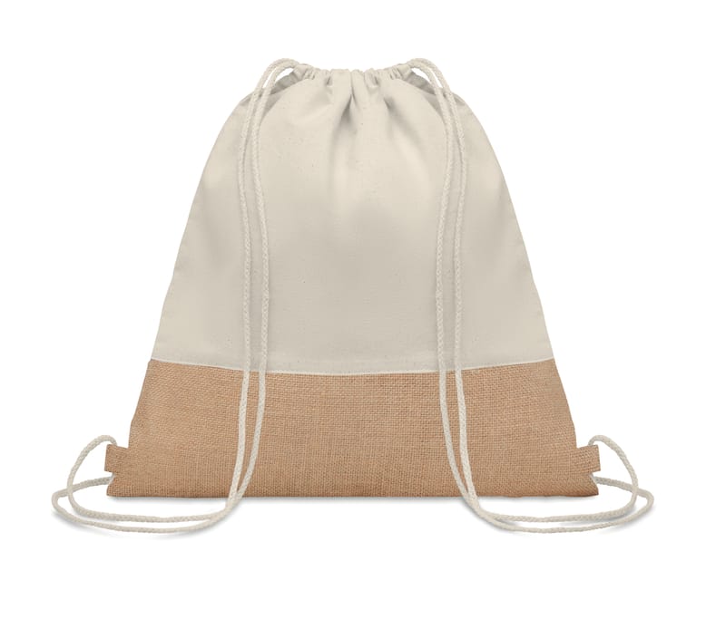 Custom Branded Drawstring Bag W/ Jute Details