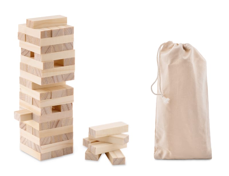 Custom Branded Tower Game In Cotton Pouch