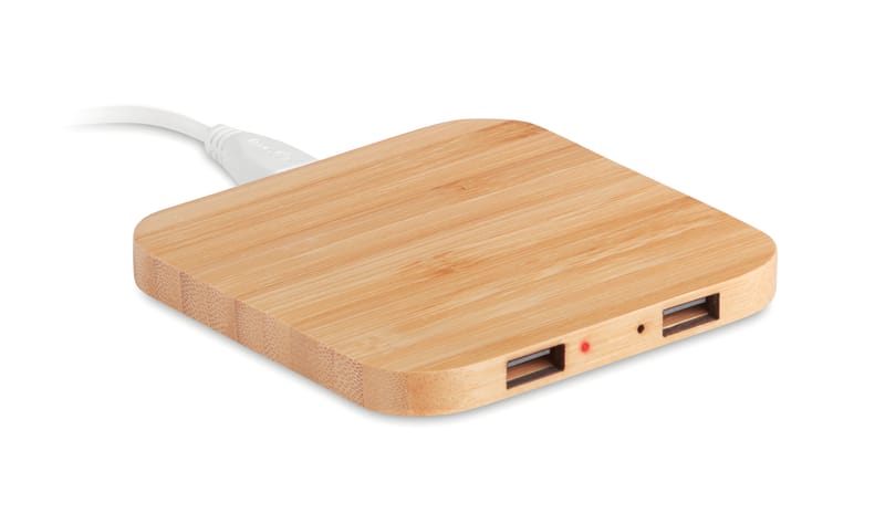 Branded Bamboo Wireless Charge Pad 15w