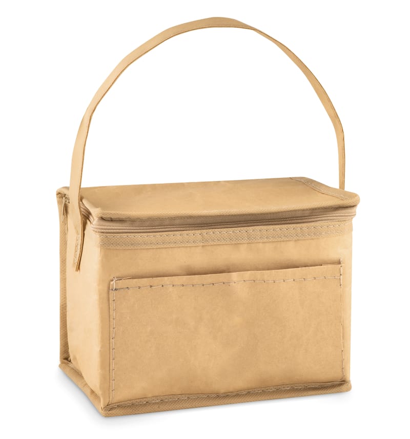 Custom Branded Recycled 6 Can Woven Paper Cooler Bag