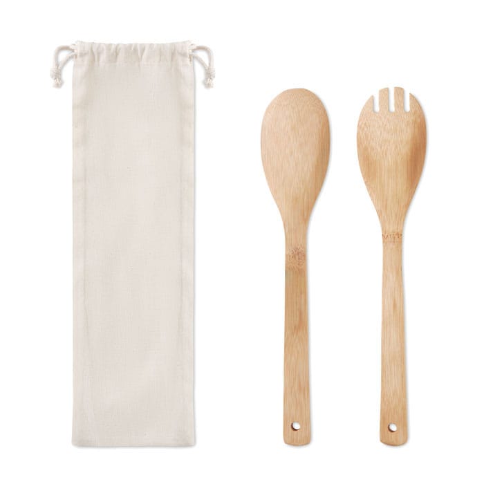 Promotional Set Bamboo Utensils Salad
