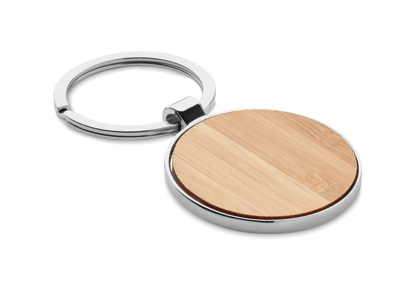 Promotional Round Key Ring Metal Bamboo