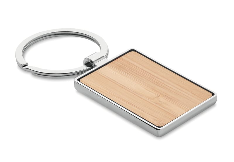 Promotional Rectangular Key Ring Bamboo