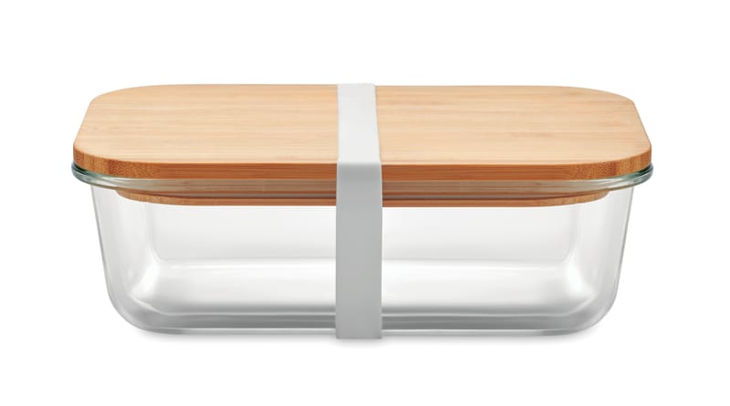 Custom Printed Glass Lunchbox With Bamboo Lid