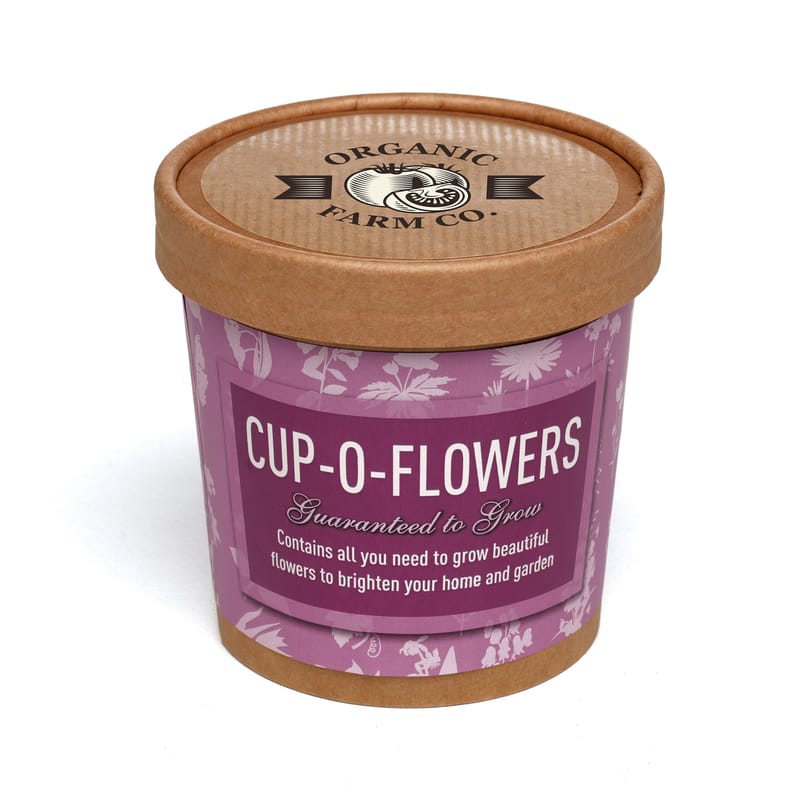 Custom Printed Natural Cup-O-Flowers Grow Kit