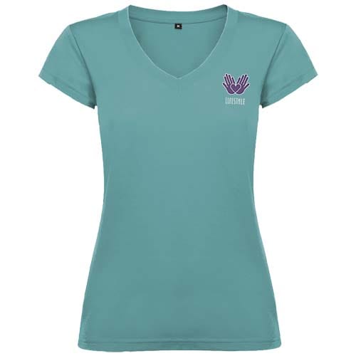Custom Branded Victoria 155 g/m² short sleeve women's v-neck t-shirt