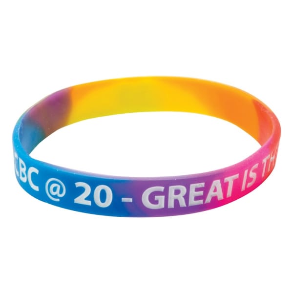 Custom Branded Silicone Wristband (Adult: Multicoloured Material)