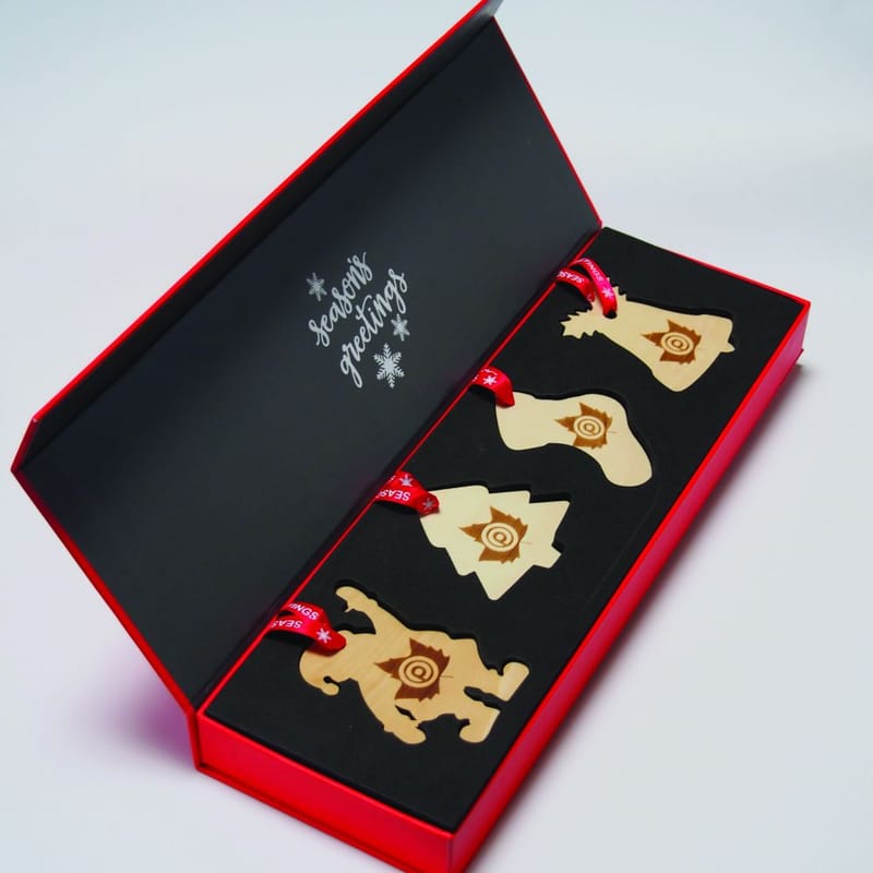 Promotional Basswood Tree Decorations Presentation Set