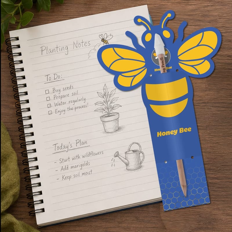 Blooming Pencil with Bee Shaped Backing Card