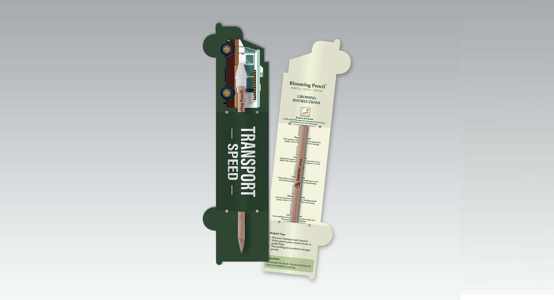 Blooming Pencil with Van Shaped Backing Card