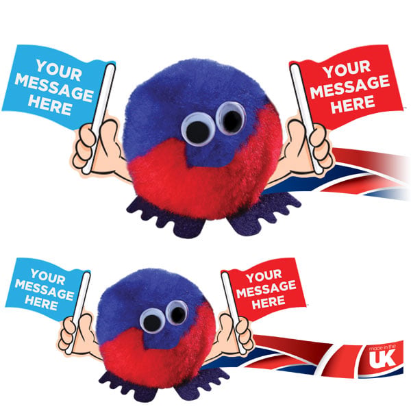 Double Flag Handholder Logobug - (B)