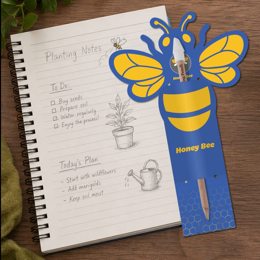 Blooming Pencil with Bee Shaped Backing Card